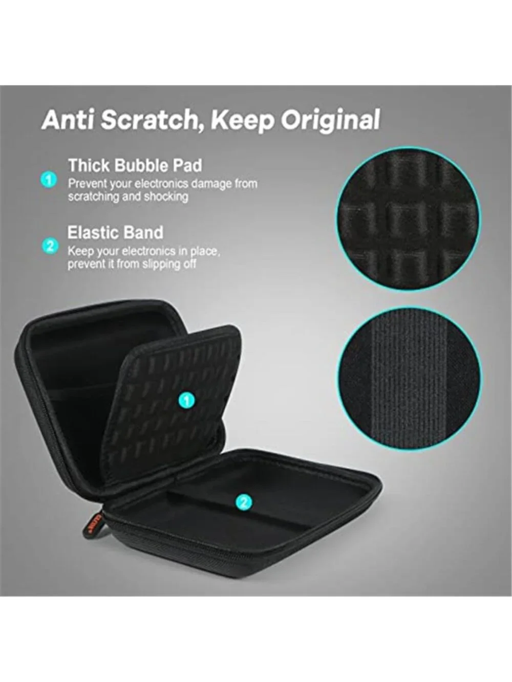 Shockproof Hard Shell Carrying Case for GPS, External Hard Drive, Power Bank